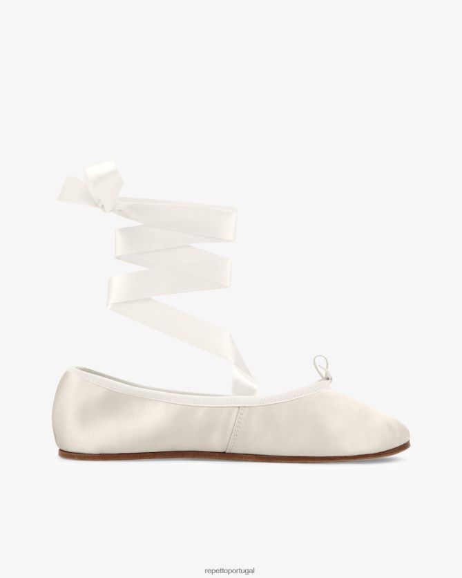 Repetto LJHHL49 mulheres bailarinas sophia - cetim calçados Branco marfim