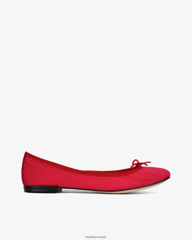 Repetto LJHHL52 mulheres bailarinas cendrillon - cetim calçados rosa framboesa e vermelho flamejante