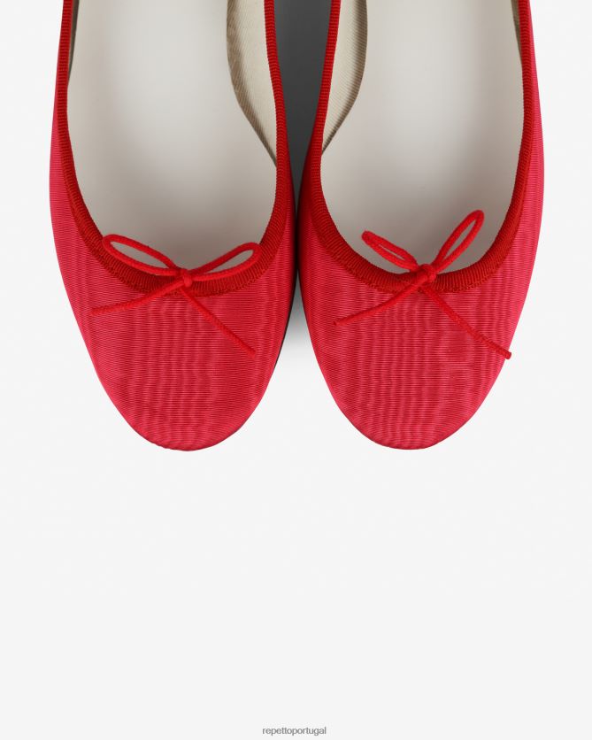 Repetto LJHHL52 mulheres bailarinas cendrillon - cetim calçados rosa framboesa e vermelho flamejante