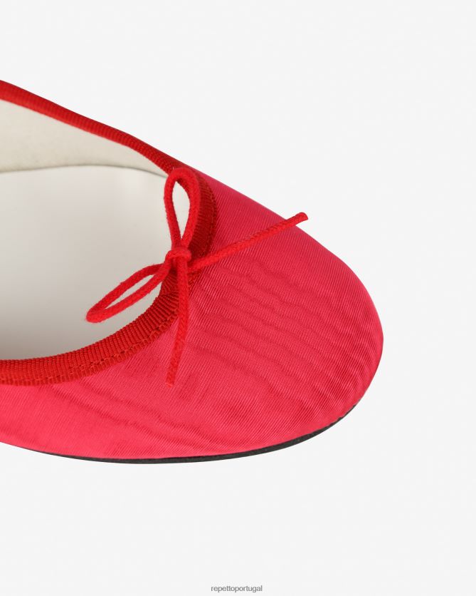 Repetto LJHHL52 mulheres bailarinas cendrillon - cetim calçados rosa framboesa e vermelho flamejante