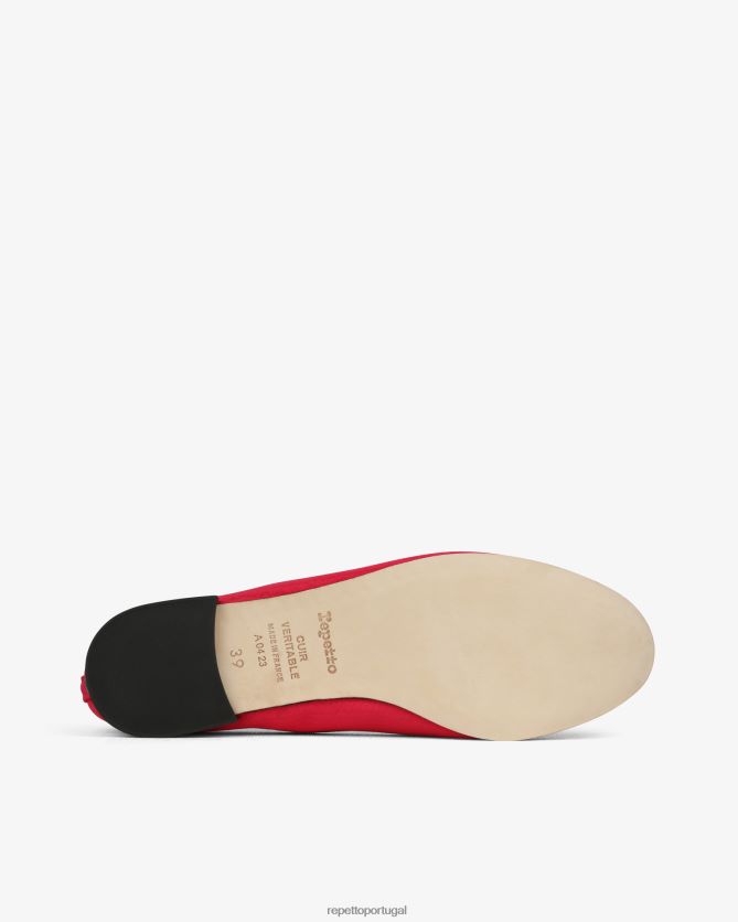Repetto LJHHL52 mulheres bailarinas cendrillon - cetim calçados rosa framboesa e vermelho flamejante