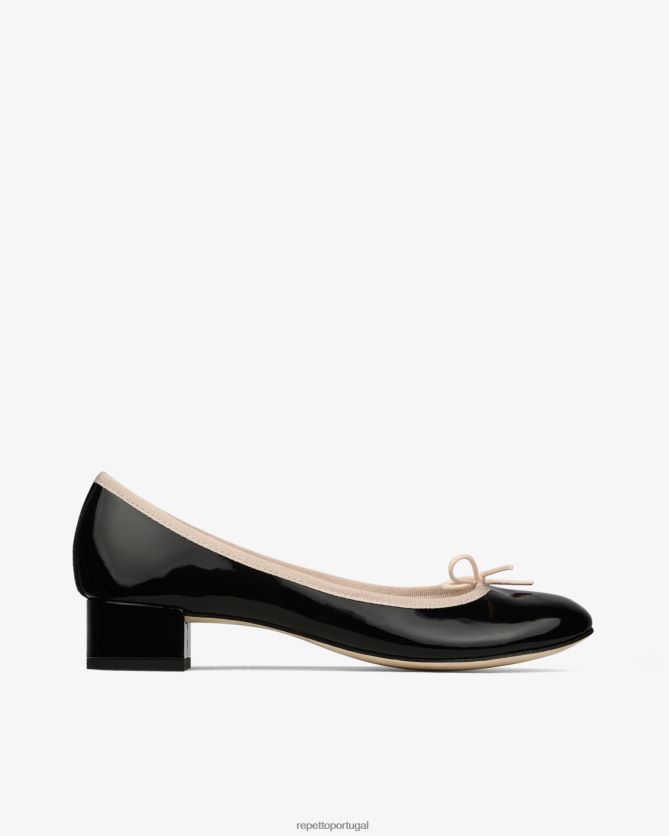Repetto LJHHL55 mulheres bailarinas camille calçados preto e rosa icônico