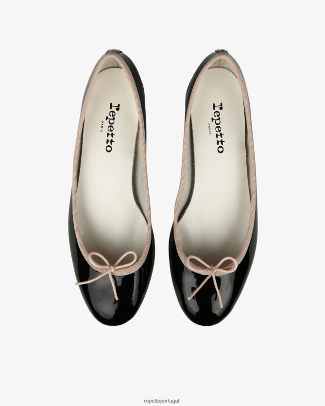 Repetto LJHHL55 mulheres bailarinas camille calçados preto e rosa icônico