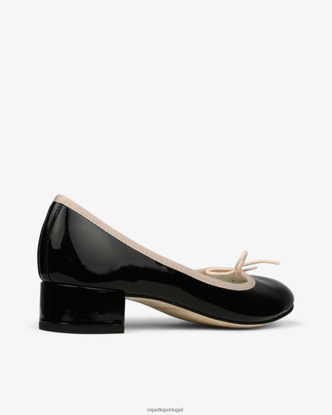 Repetto LJHHL55 mulheres bailarinas camille calçados preto e rosa icônico