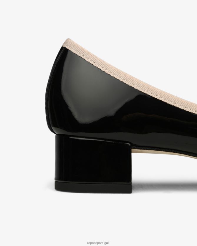 Repetto LJHHL55 mulheres bailarinas camille calçados preto e rosa icônico