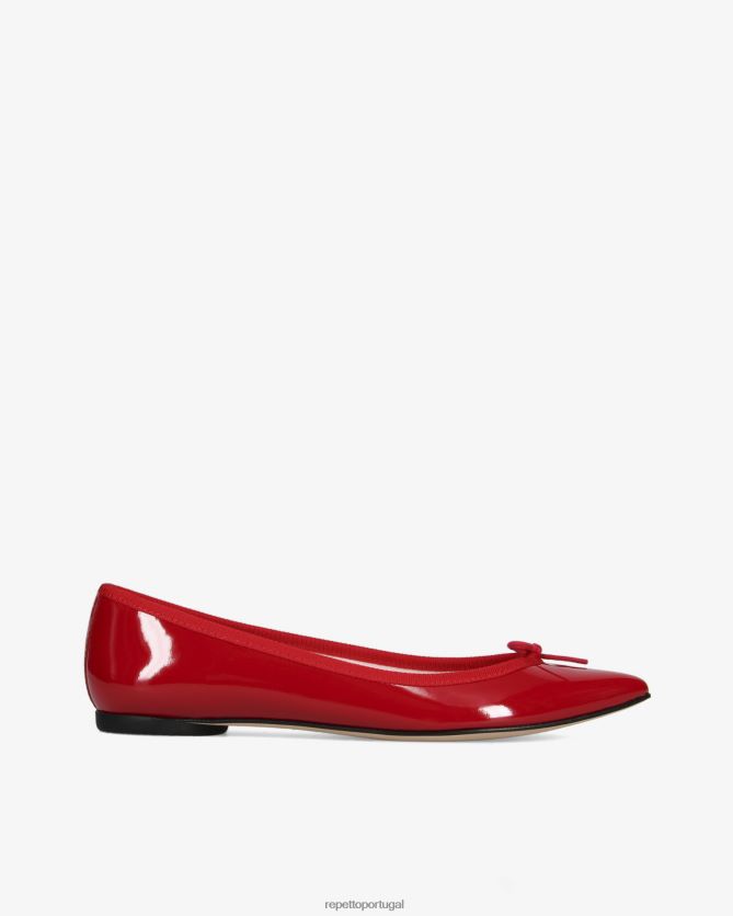 Repetto LJHHL59 mulheres bailarina brigitte bico fino calçados vermelho flamejante