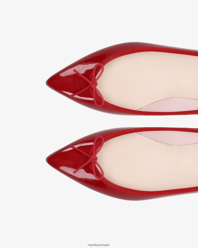 Repetto LJHHL59 mulheres bailarina brigitte bico fino calçados vermelho flamejante