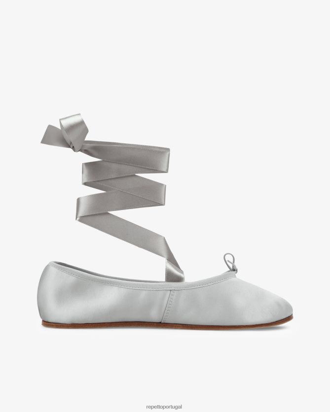 Repetto LJHHL70 mulheres bailarinas sophia - cetim calçados cinza pérola