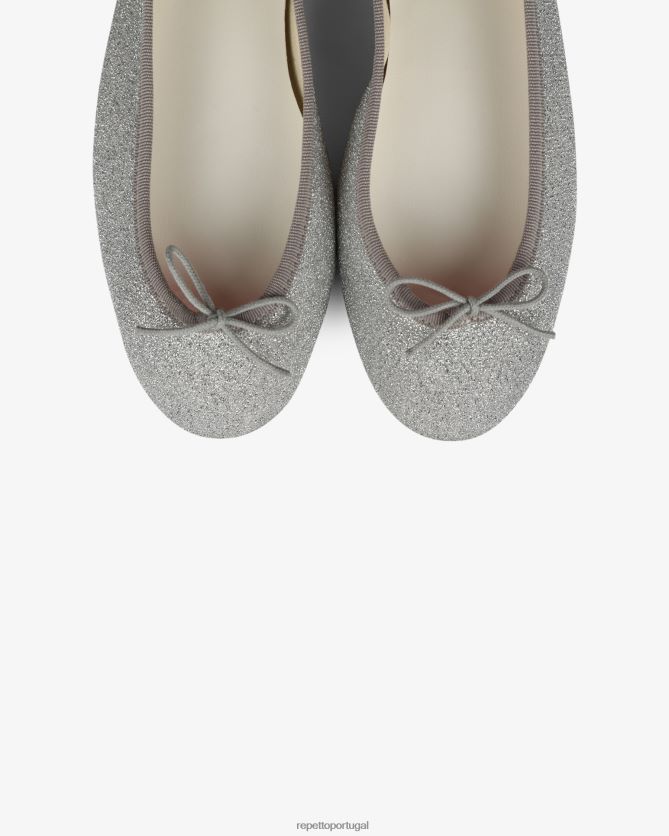 Repetto LJHHL87 mulheres bailarinas cendrillon - veganas - brilhantes calçados prata