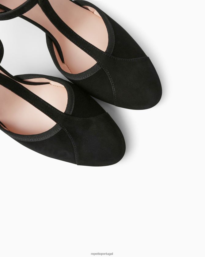 Repetto LJHHL247 mulheres alças baya calçados carbono preto