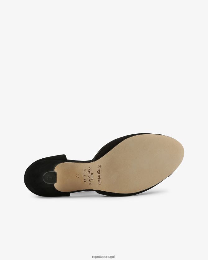 Repetto LJHHL247 mulheres alças baya calçados carbono preto