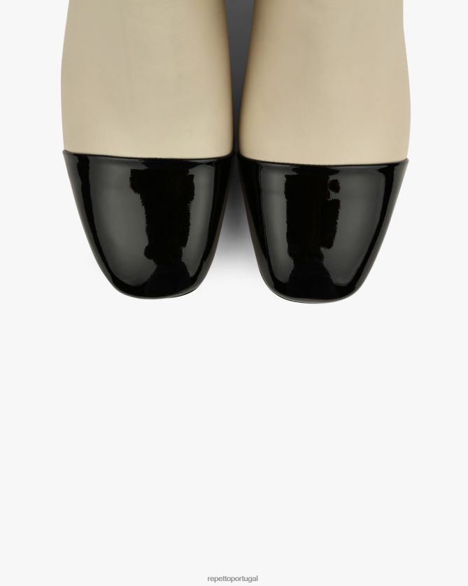 Repetto LJHHL193 mulheres bota melissa calçados cisne bege e preto