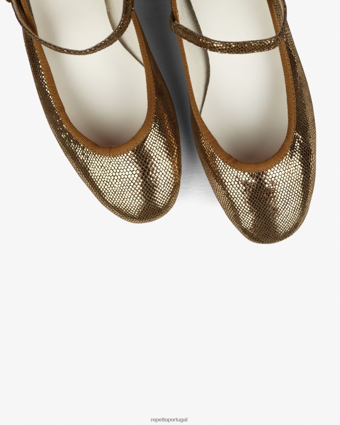 Repetto LJHHL148 mulheres rosa mary janes calçados ouro antigo