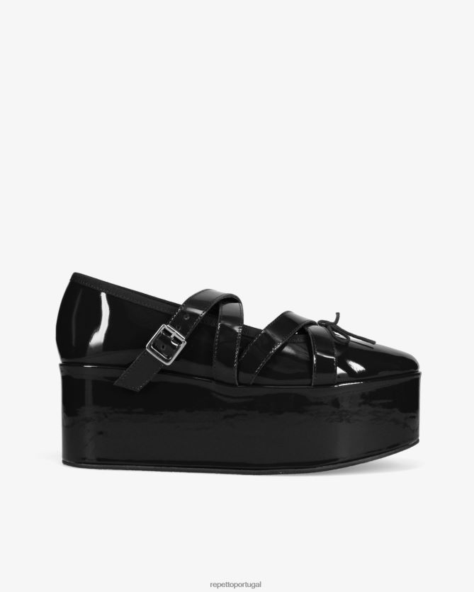 Repetto LJHHL154 mulheres x noir kei ninomiya - plataforma mary janes calçados preto