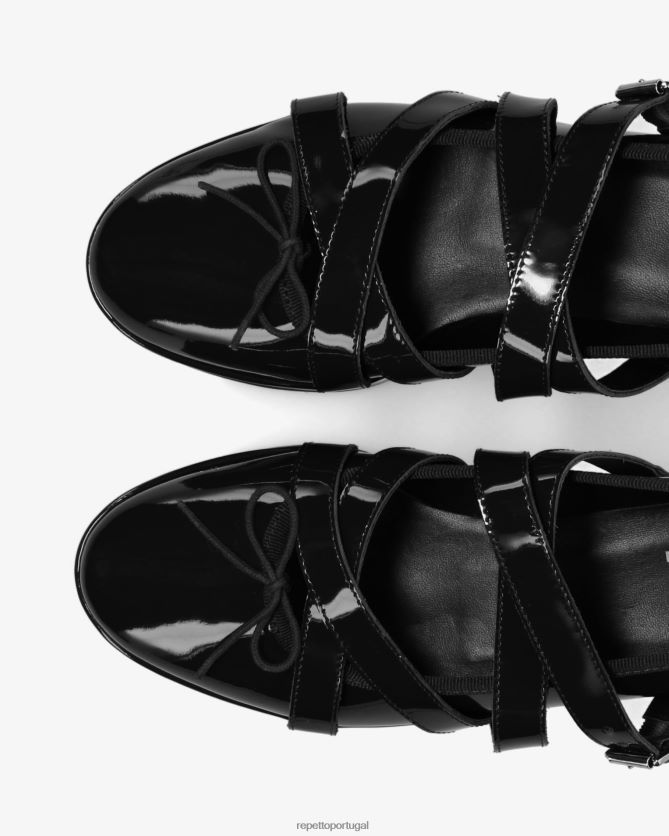 Repetto LJHHL154 mulheres x noir kei ninomiya - plataforma mary janes calçados preto