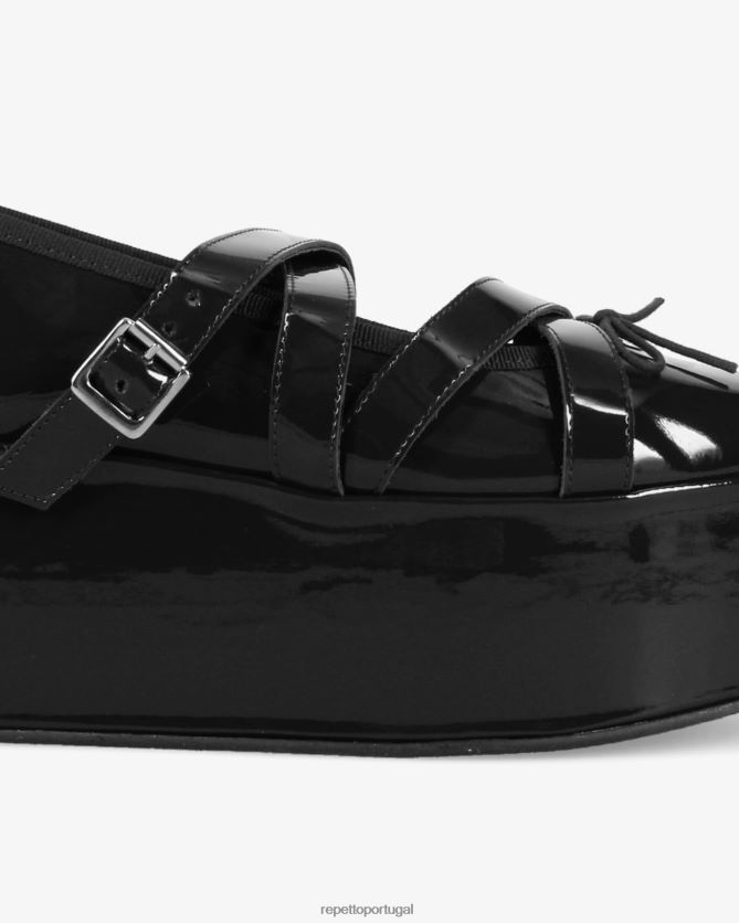 Repetto LJHHL154 mulheres x noir kei ninomiya - plataforma mary janes calçados preto
