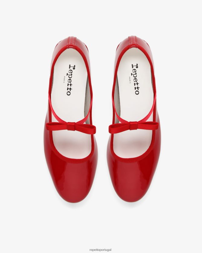 Repetto LJHHL156 mulheres guilhermete mary janes calçados vermelho flamejante