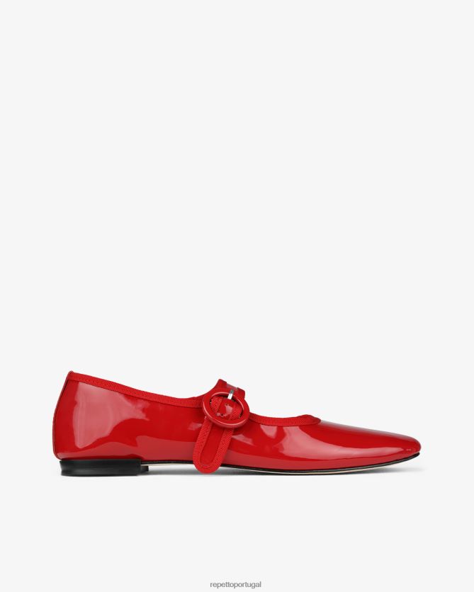 Repetto LJHHL158 mulheres Geórgia Maria Janes calçados vermelho flamejante