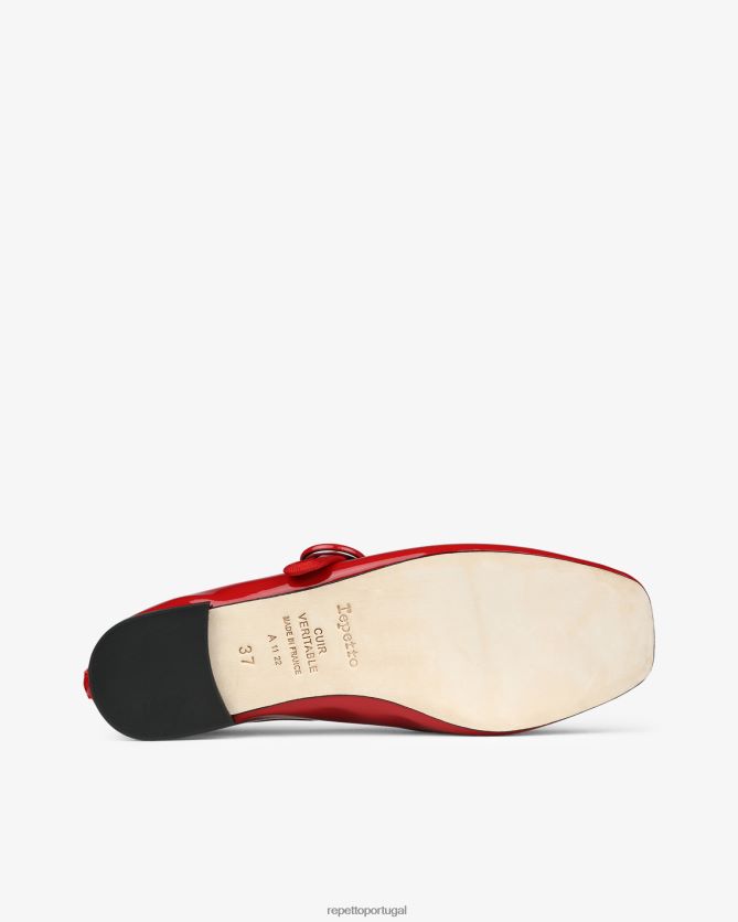 Repetto LJHHL158 mulheres Geórgia Maria Janes calçados vermelho flamejante