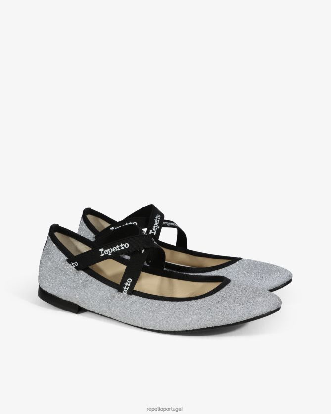 Repetto LJHHL161 mulheres joana mary janes - brilhante calçados prata