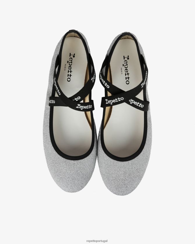 Repetto LJHHL161 mulheres joana mary janes - brilhante calçados prata