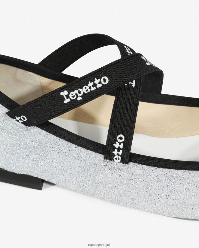 Repetto LJHHL161 mulheres joana mary janes - brilhante calçados prata