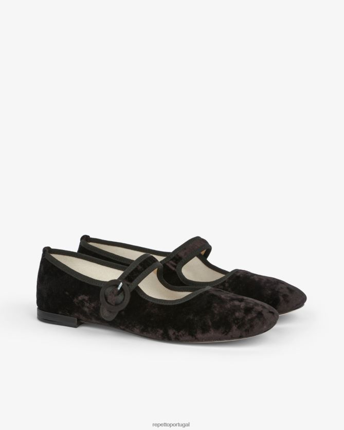 Repetto LJHHL162 mulheres Geórgia Maria Janes calçados preto