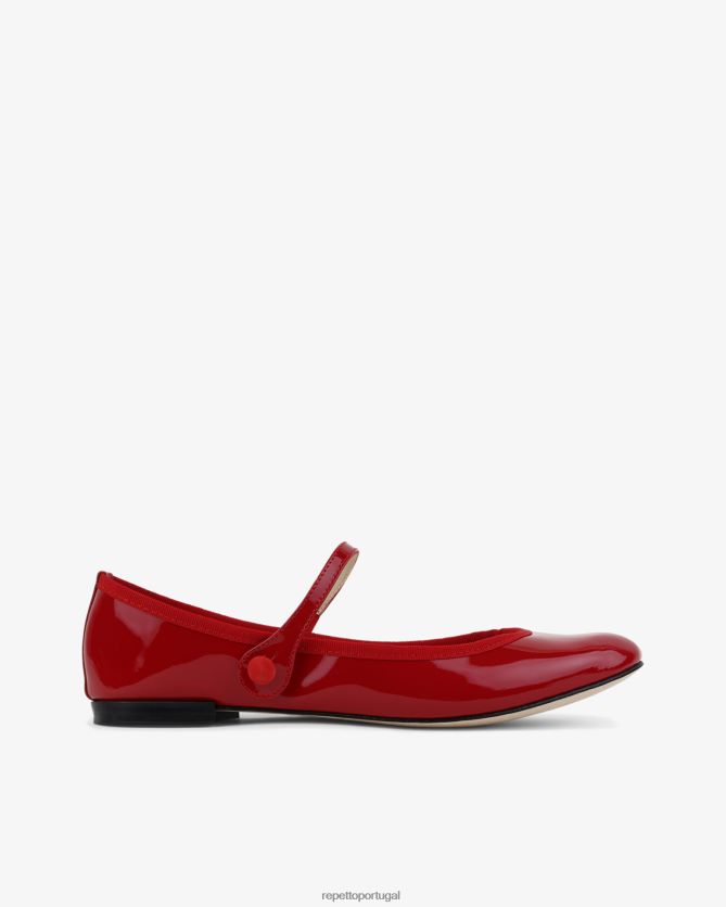 Repetto LJHHL168 mulheres lio mary janes calçados vermelho flamejante
