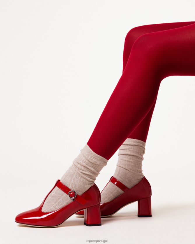 Repetto LJHHL177 mulheres tara mary janes calçados vermelho flamejante