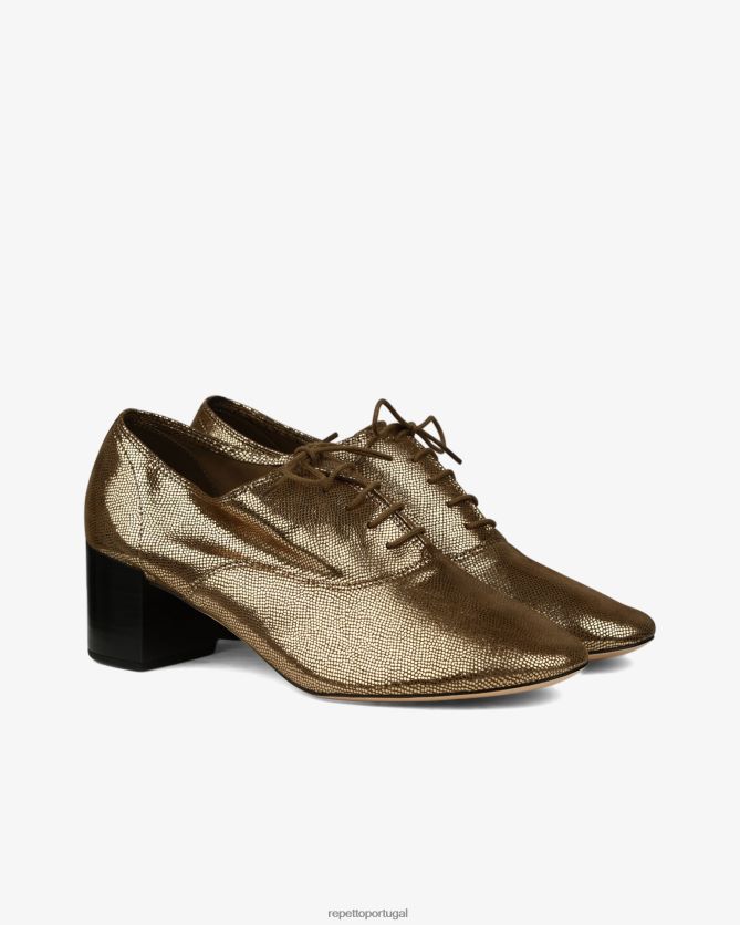 Repetto LJHHL206 mulheres sapato oxford de fado calçados ouro antigo
