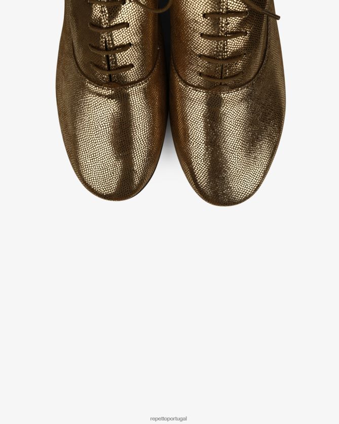 Repetto LJHHL206 mulheres sapato oxford de fado calçados ouro antigo