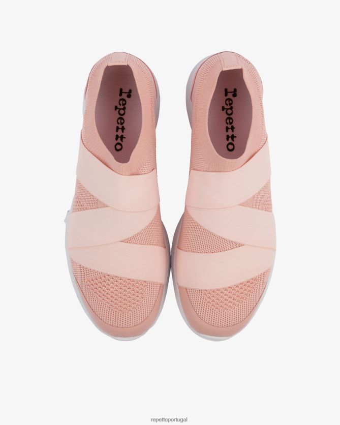 Repetto LJHHL249 mulheres tênis de dança ruban calçados pétala rosa