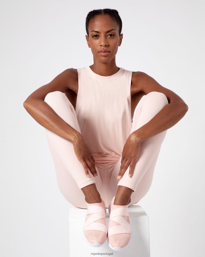 Repetto LJHHL249 mulheres tênis de dança ruban calçados pétala rosa