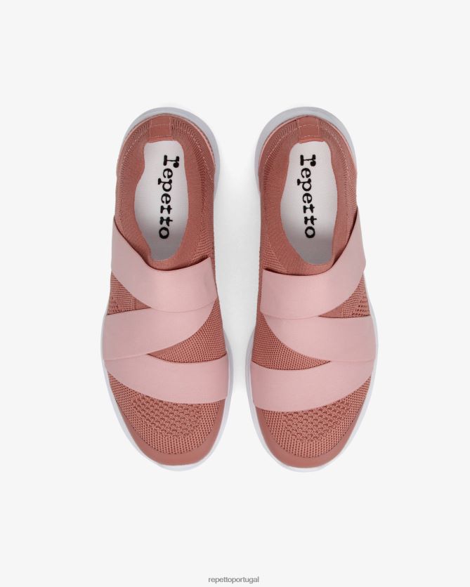 Repetto LJHHL250 mulheres tênis de dança ruban calçados laranja terracota