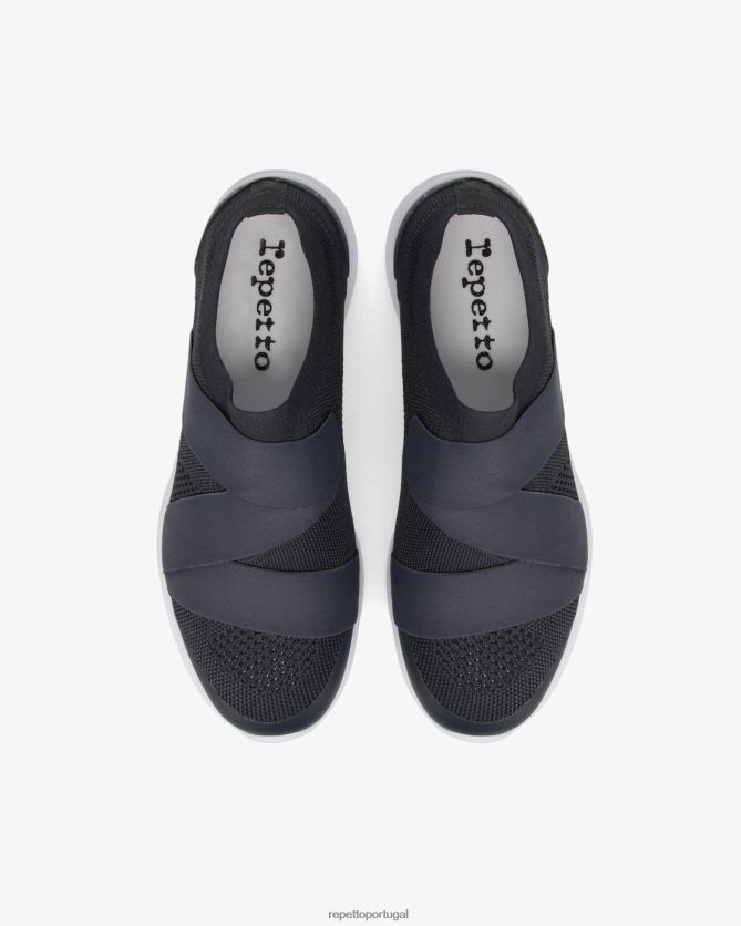 Repetto LJHHL251 mulheres tênis de dança ruban calçados cinza antracite